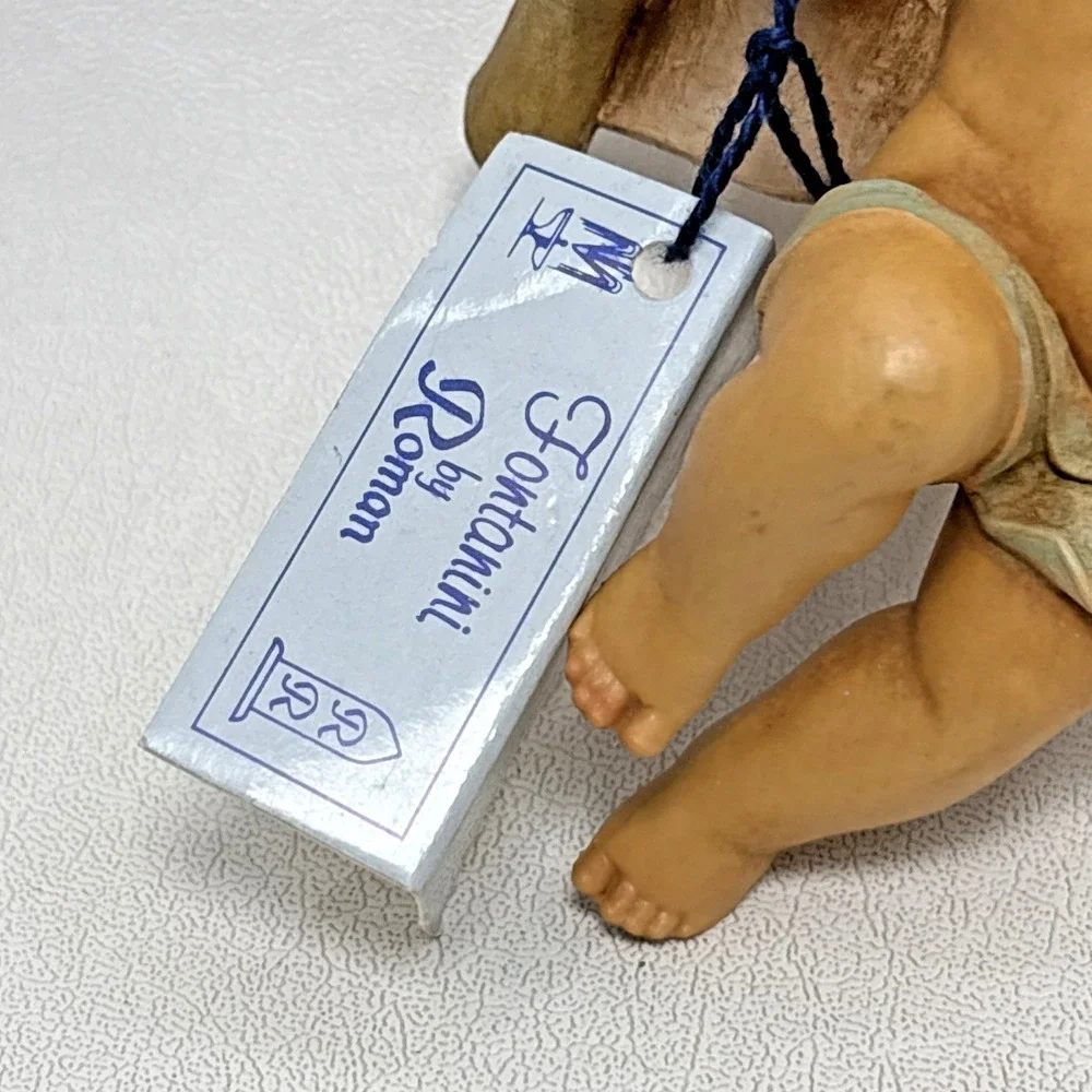 Vtg 80s Wall Fontanini Simonetti Roman Nativity Cherub Depose Angel Banner W/Tag